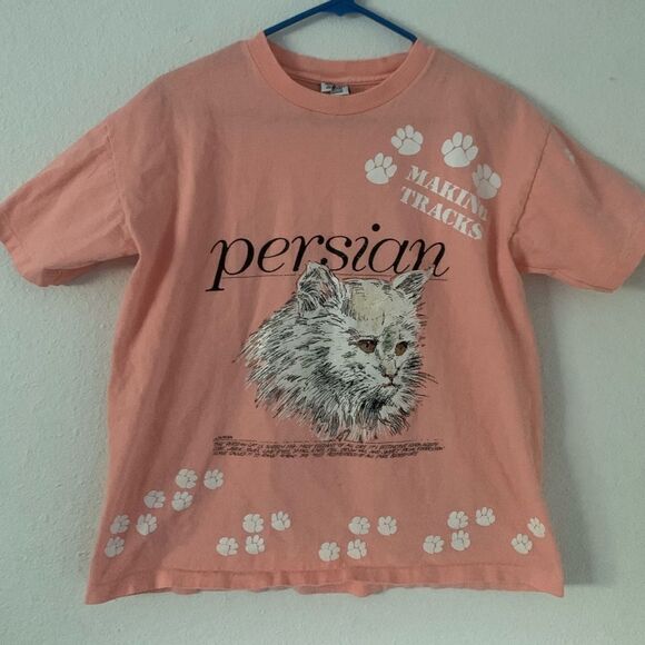 Vintage 80s/90s Persian Cat Tee - Picture 1 of 4